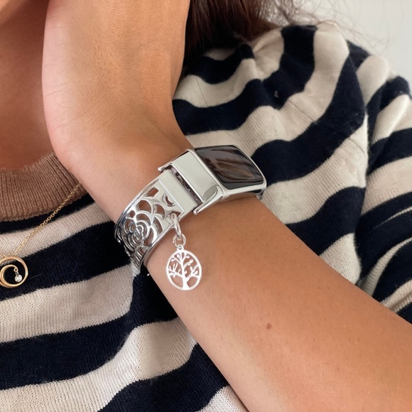 Silver Metal Band Fitbit Charge 5 Women Jewelry Tree Of Life Charm Bracelet - Picture 7 of 9
